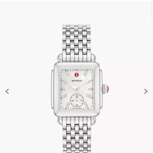 MICHELE Deco Mid Stainless Diamond Dial Watch excellent condition with box